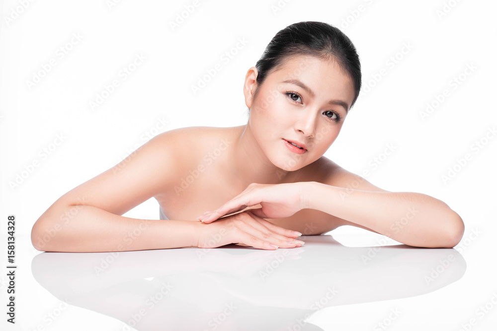 Spa. Beautiful asian woman portrait with perfect skin.