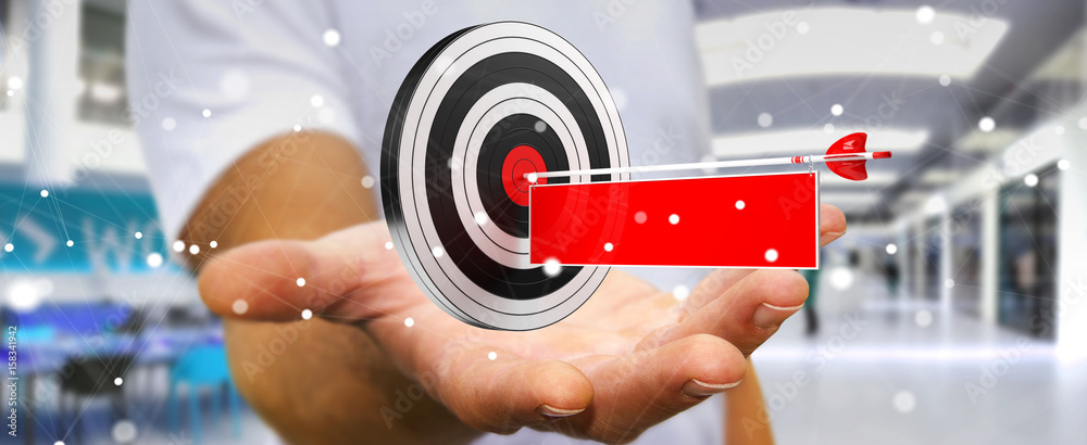 Businessman using 3D rendering target