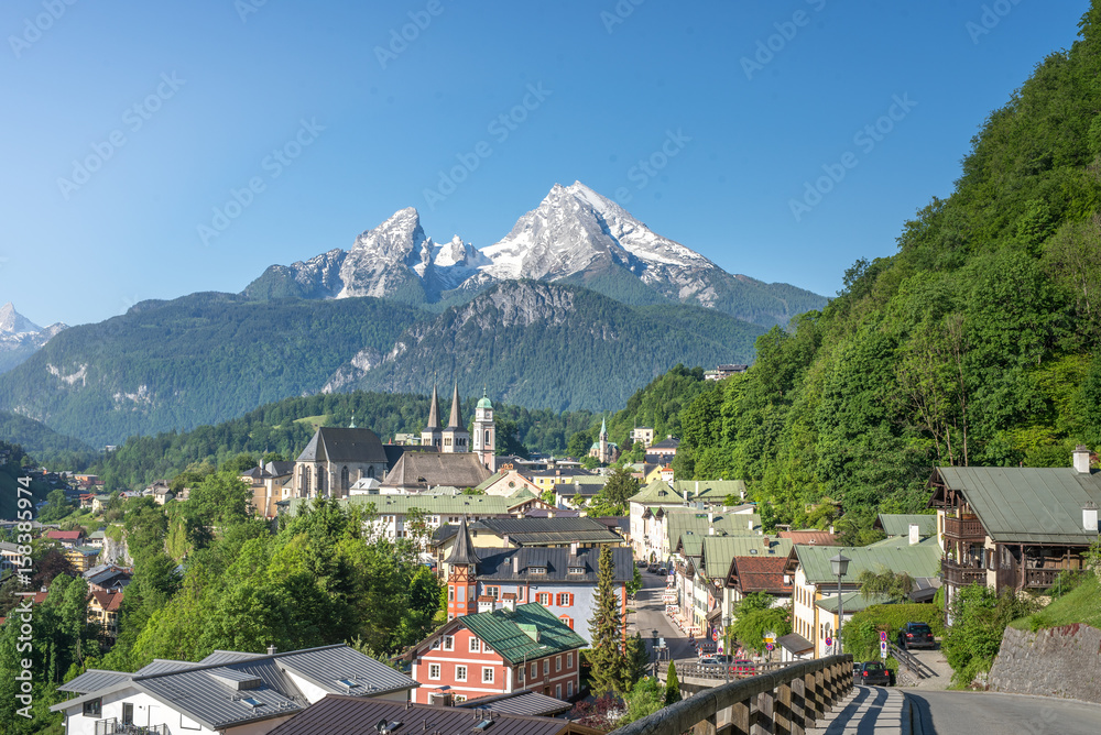 德国巴伐利亚州瓦茨曼的Berchtesgaden全景