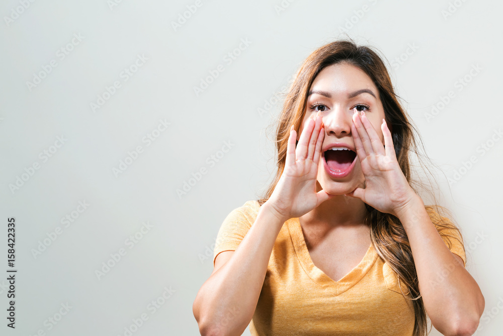 Young woman shouting