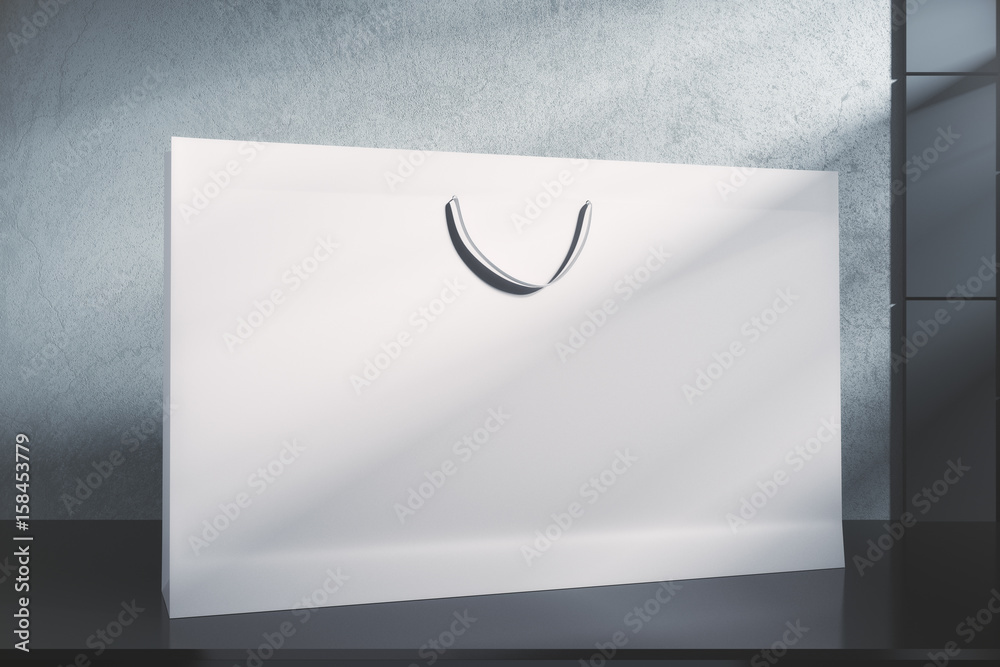 White shopping bag, retail concept