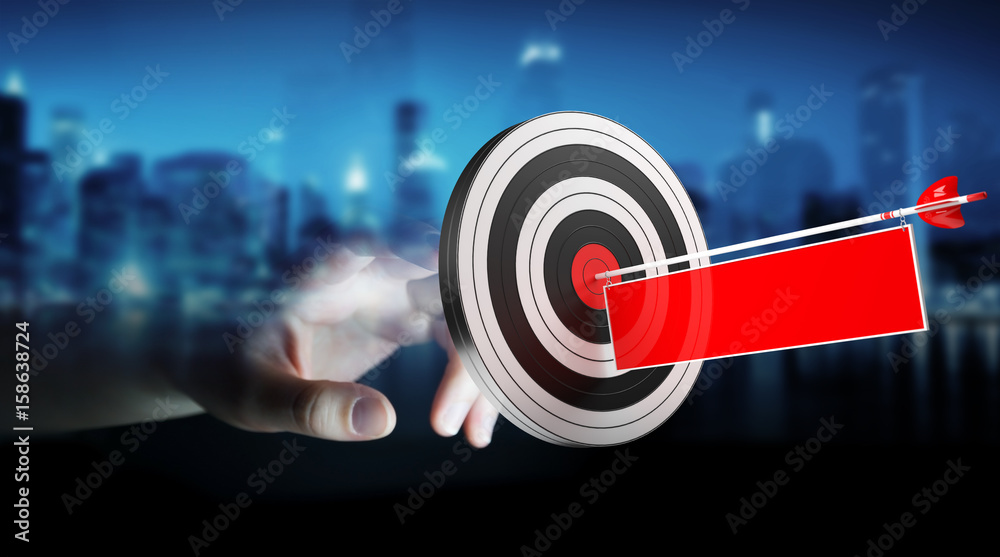 Businessman using 3D rendering target