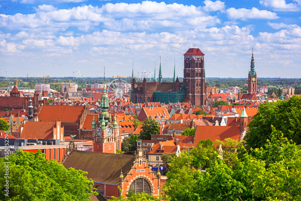 Architecture of the old town in Gdansk, Poland