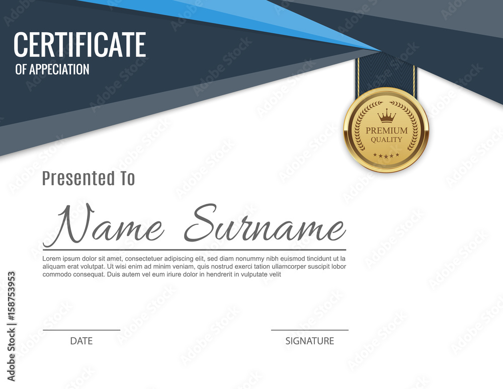 Vector certificate template.