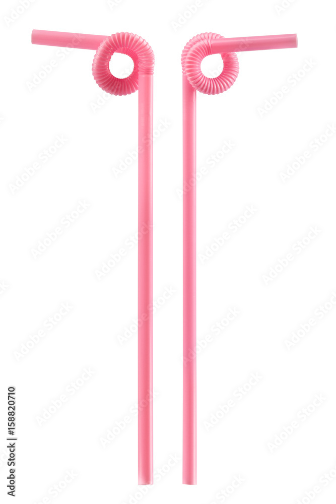 pink drinking straws