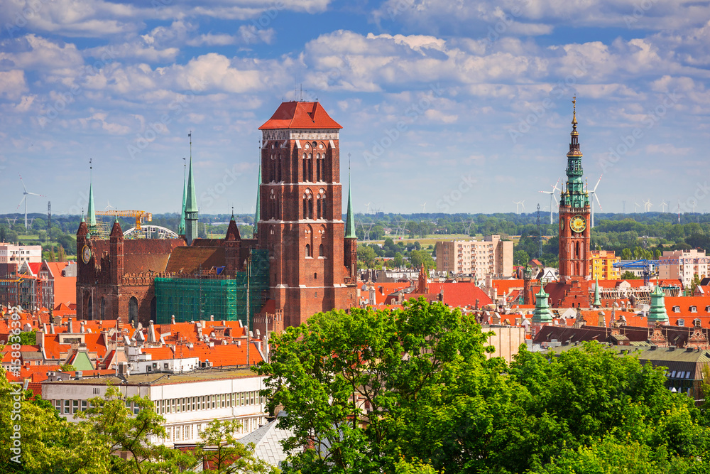 Beautiful architecture in the old town of Gdansk, Poland