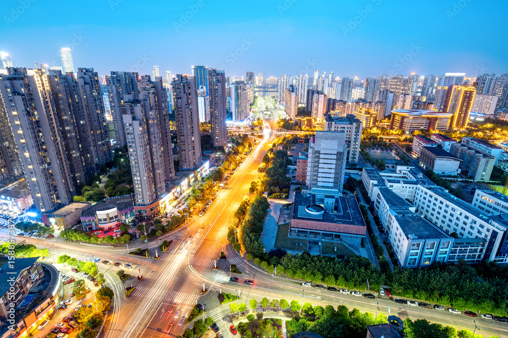 Aerial view of the city