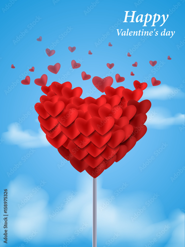 Valentines heart. Vector illustration.