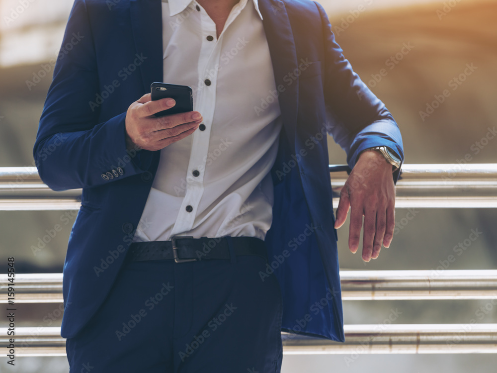 Business man using smartphone