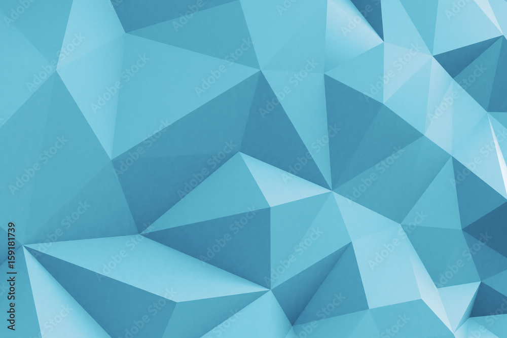 Blue polygonal wall