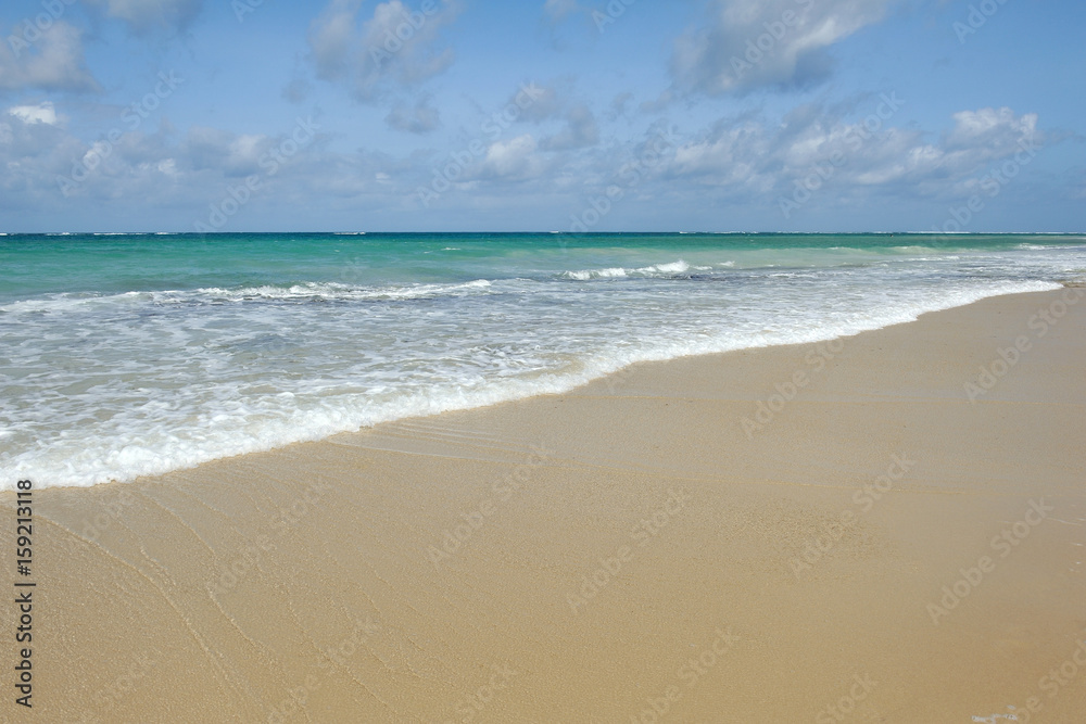 Emply beach and tropical ocean