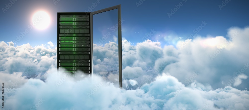 Composite image of server tower