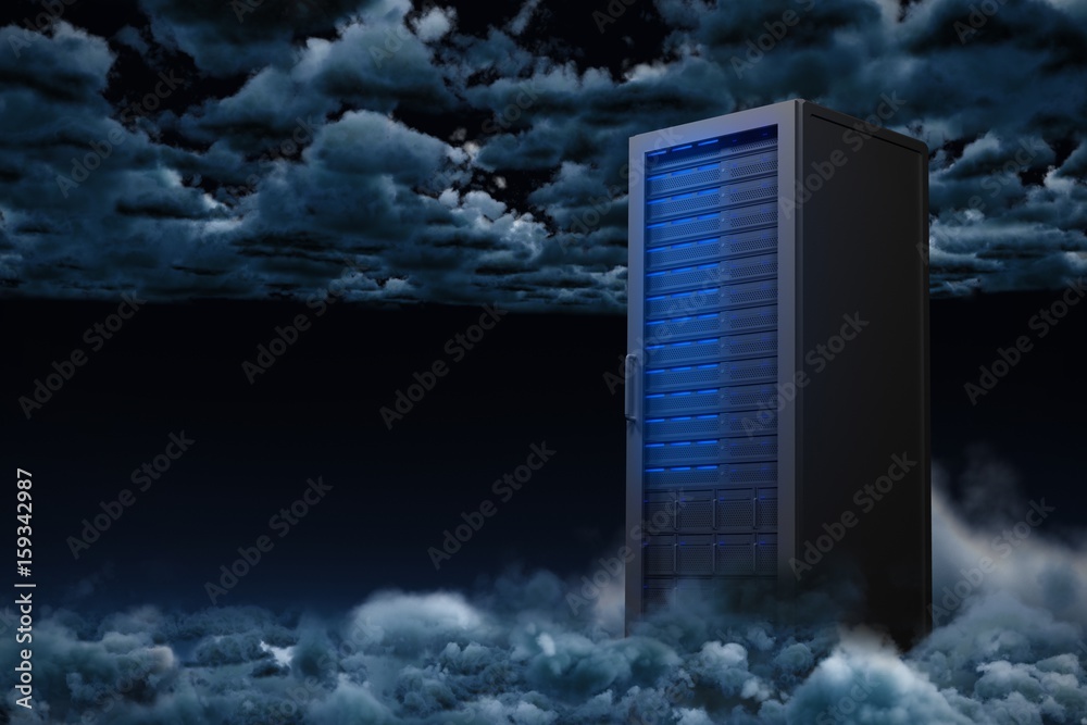 Composite image of server tower