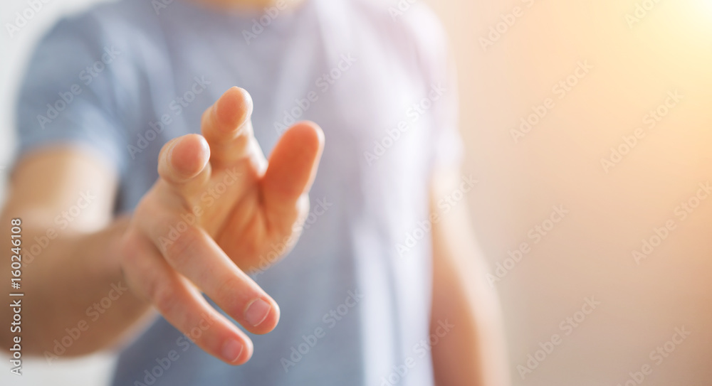 Businessman pointing his finger