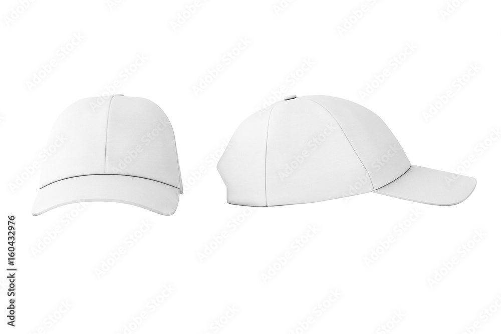 White Fashion Baseball Cap. 3d Rendering