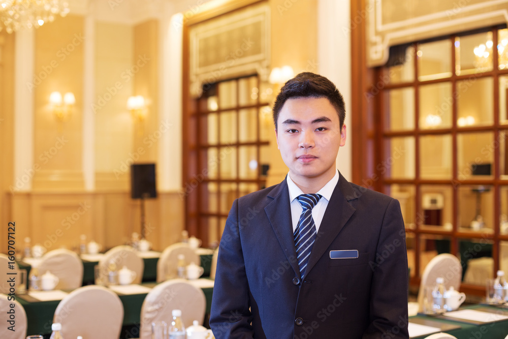 young man in modern dining room