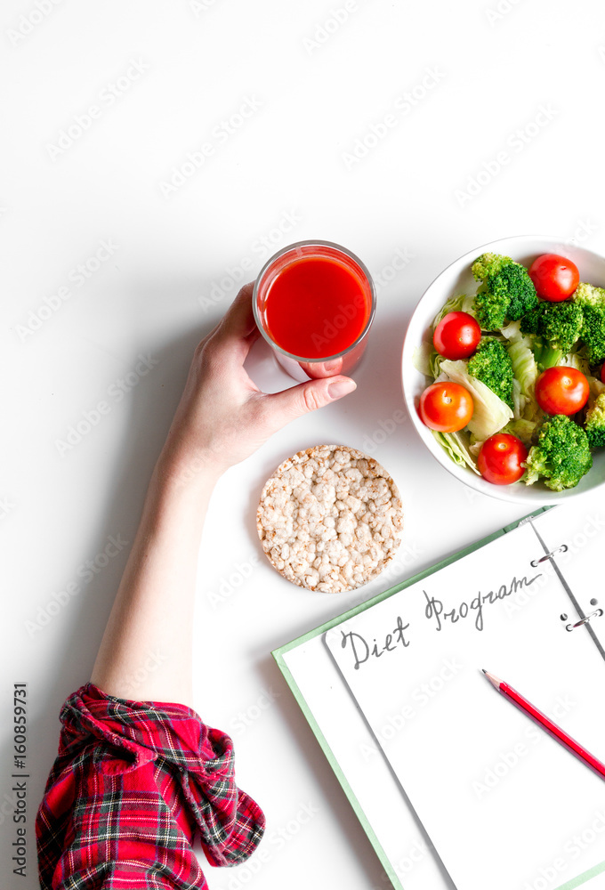 概念饮食，蔬菜减肥计划俯视模型