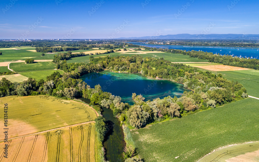 A lake near the Rhine in the south of Strasbourg - Grand Est, France