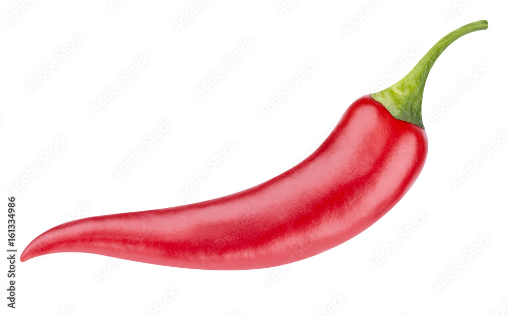 Red hot chili pepper isolated on white background