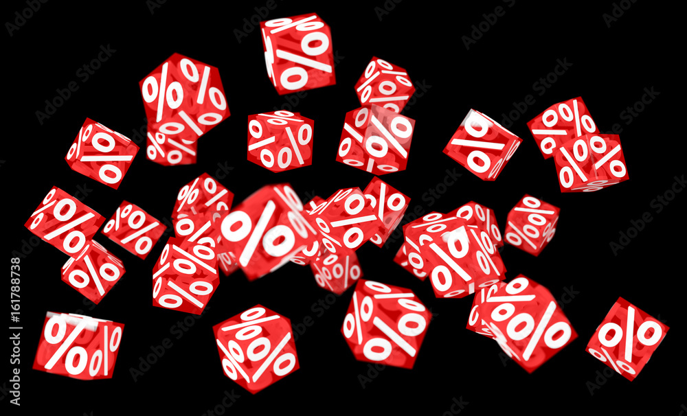 Sales icons floating in the air 3D rendering