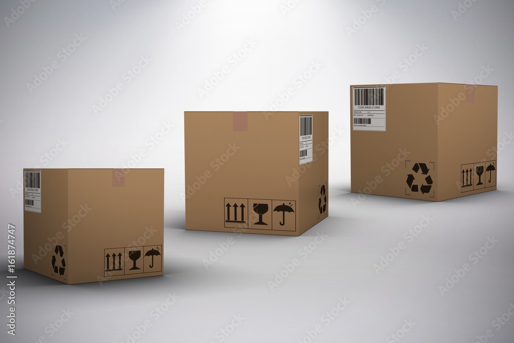 Composite 3d image of digital image of brown parcel