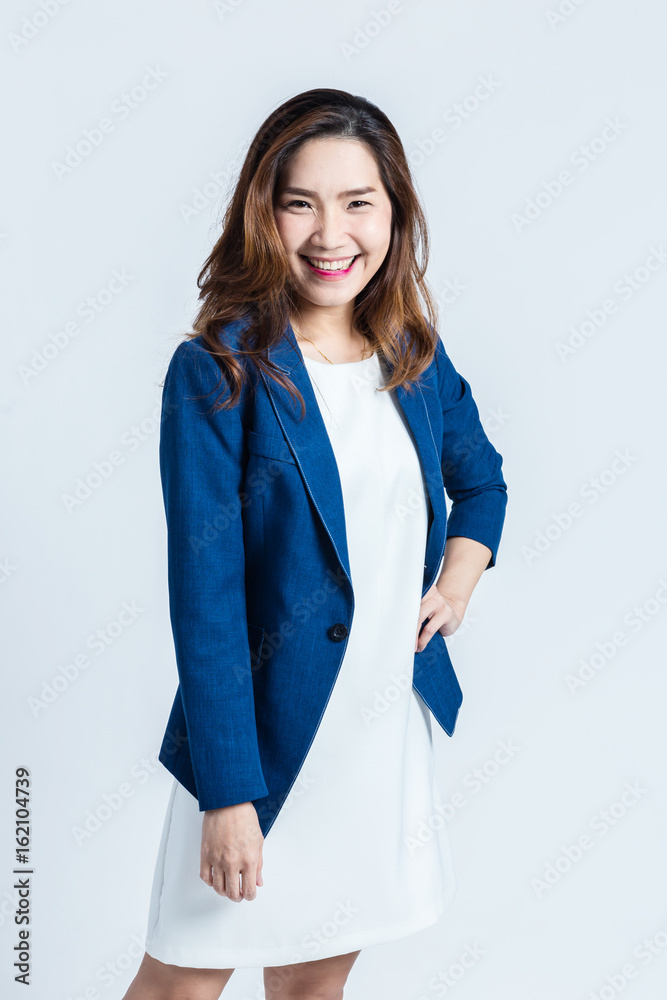 young asian businesswoman on white background