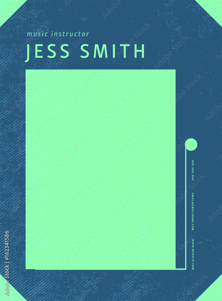 Vector icon of music instructor visiting card of Jess Smith