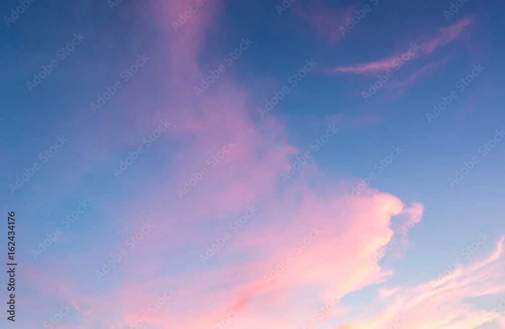 Summer sunset sky with clouds