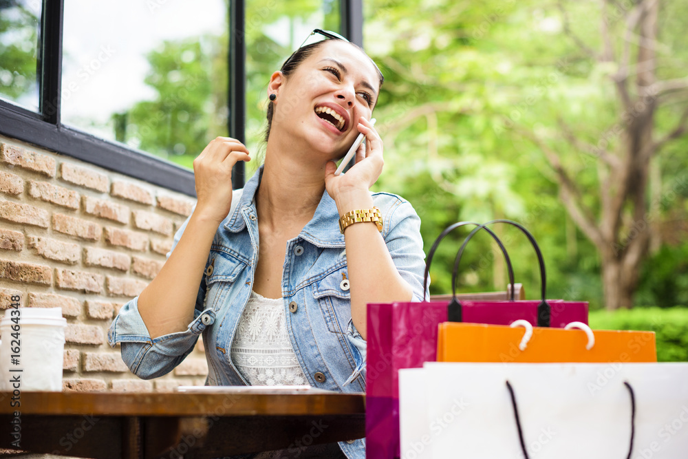 Woman Shopping Spending Customer Consumerism Concept