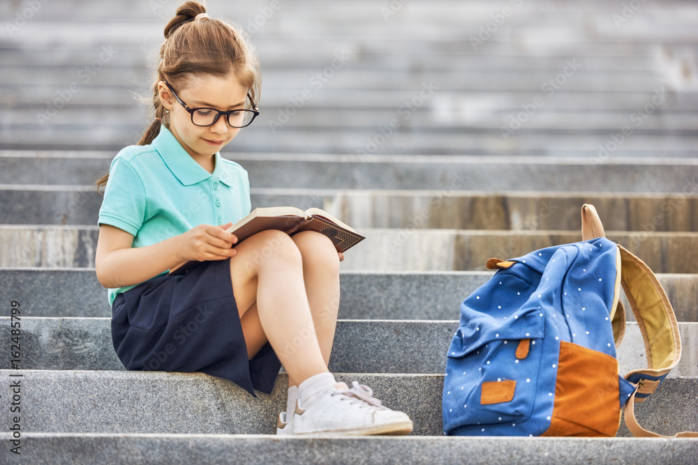 Girl with backpack