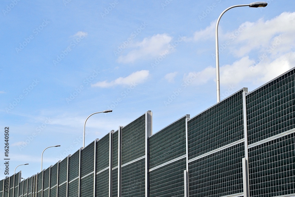 Noise barrier on a highway