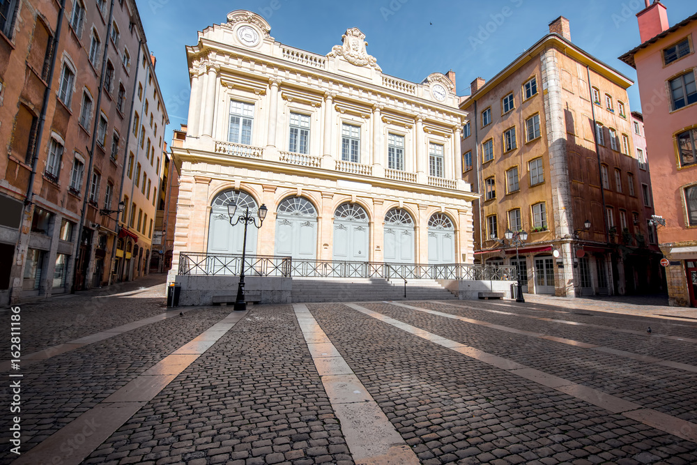 Building used for the stock exchange in the old town of Lyon in France