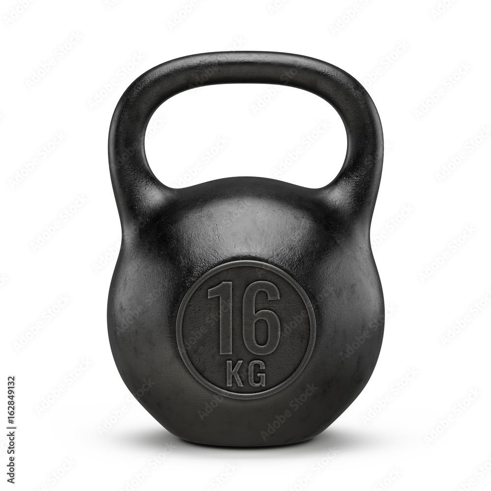 Kettlebell健身房重量在白色背景上隔离。3d渲染