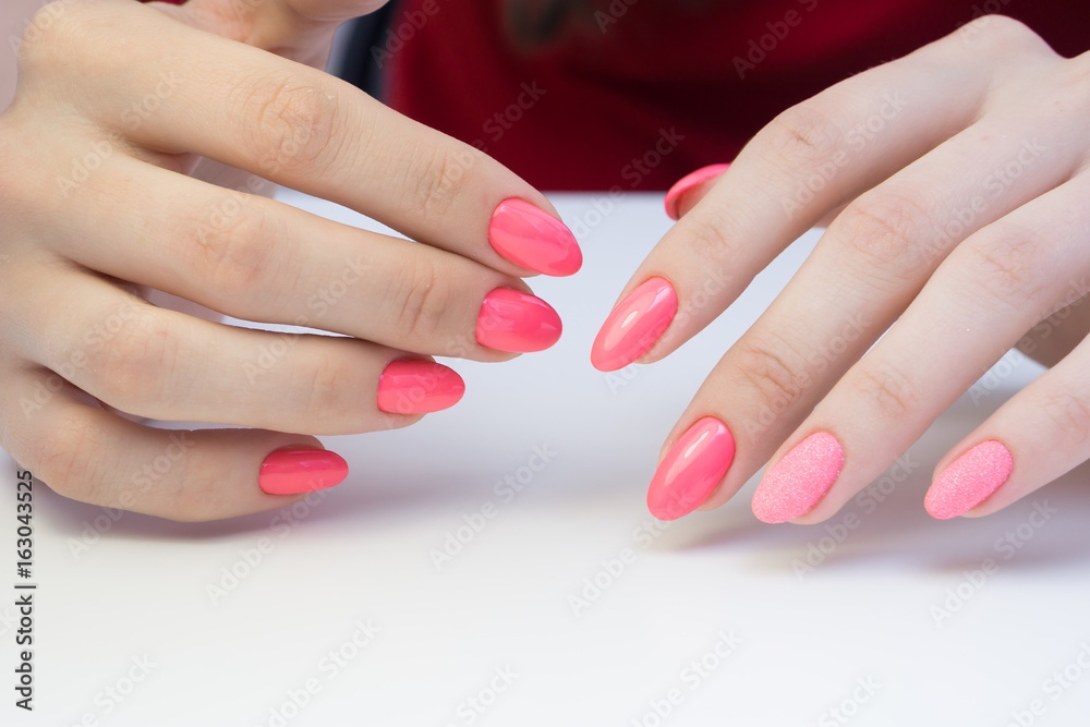 Beautiful manicure and nail art. Natural nails and gel polish.