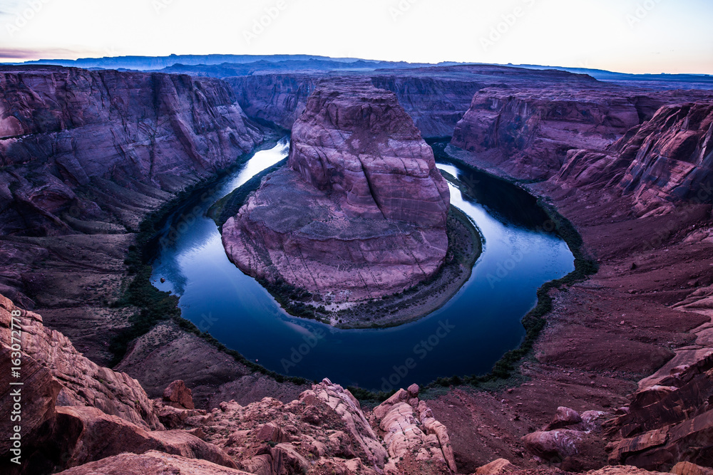 Horseshoe Bend in twilight, Arizona, American Southwest, USA