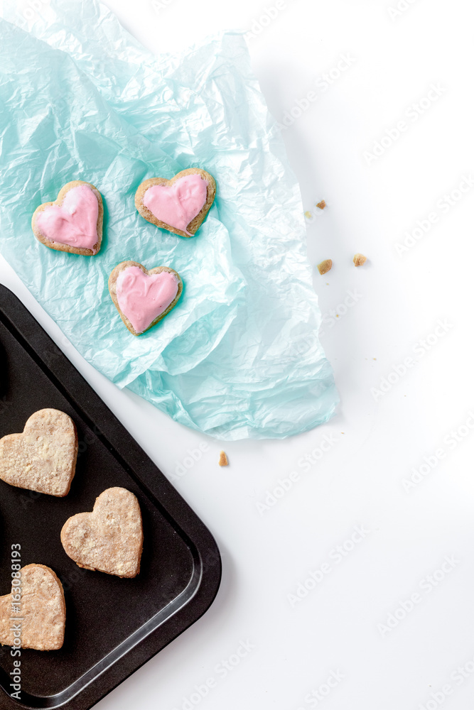 cookies for Valentine Day heartshaped on white background top vi