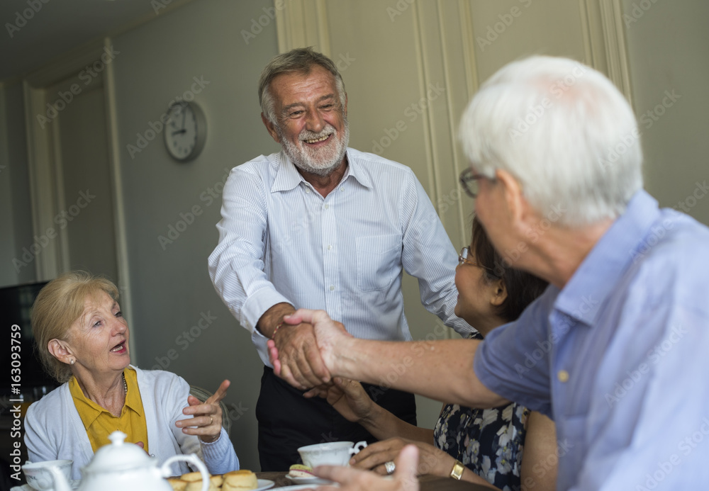 Senior Lifestyle Tea Break Togetherness