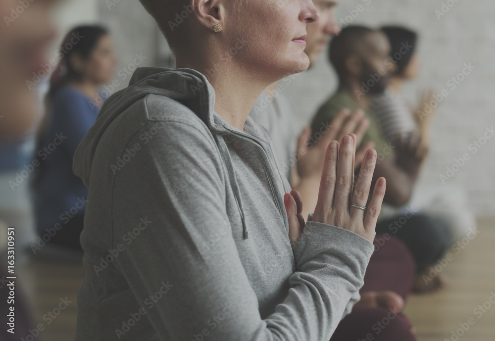 Diversity People Exercise Class Relax Concept