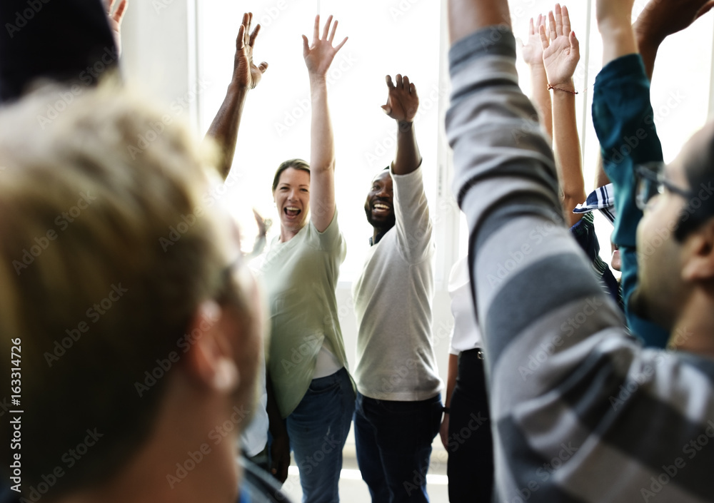 Startup Business People Teamwork Cooperation Hands Up Agreement Together