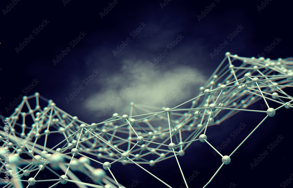 Concepto de internet,redes y trabajo en grupo.Fondo abstracto de tecnología e informática con estruc