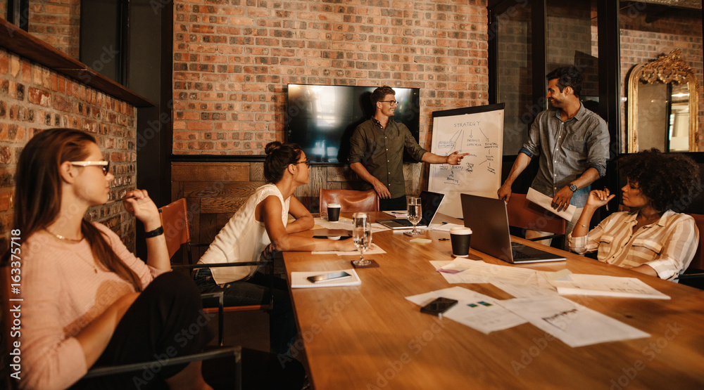 Diverse group of employees during a meeting