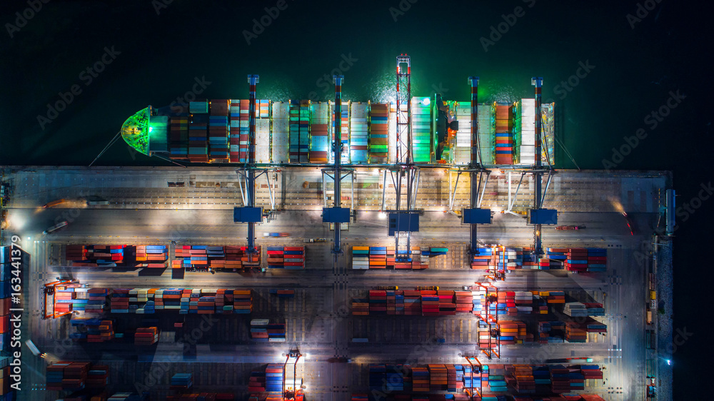 container in import export and business logistic.