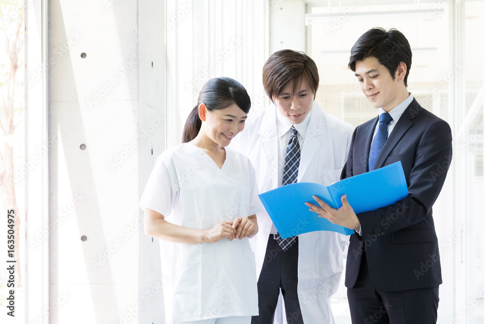 portrait of asian doctor meeting in hospital