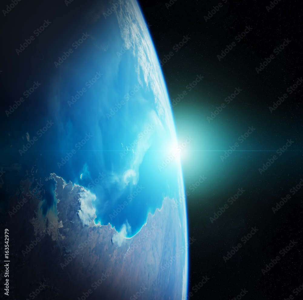 Planet Earth view 3D rendering elements of this image furnished by NASA