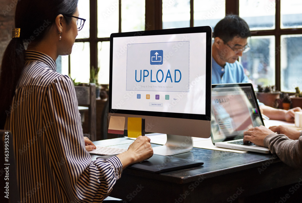 Upload is a file transfer to the internet.