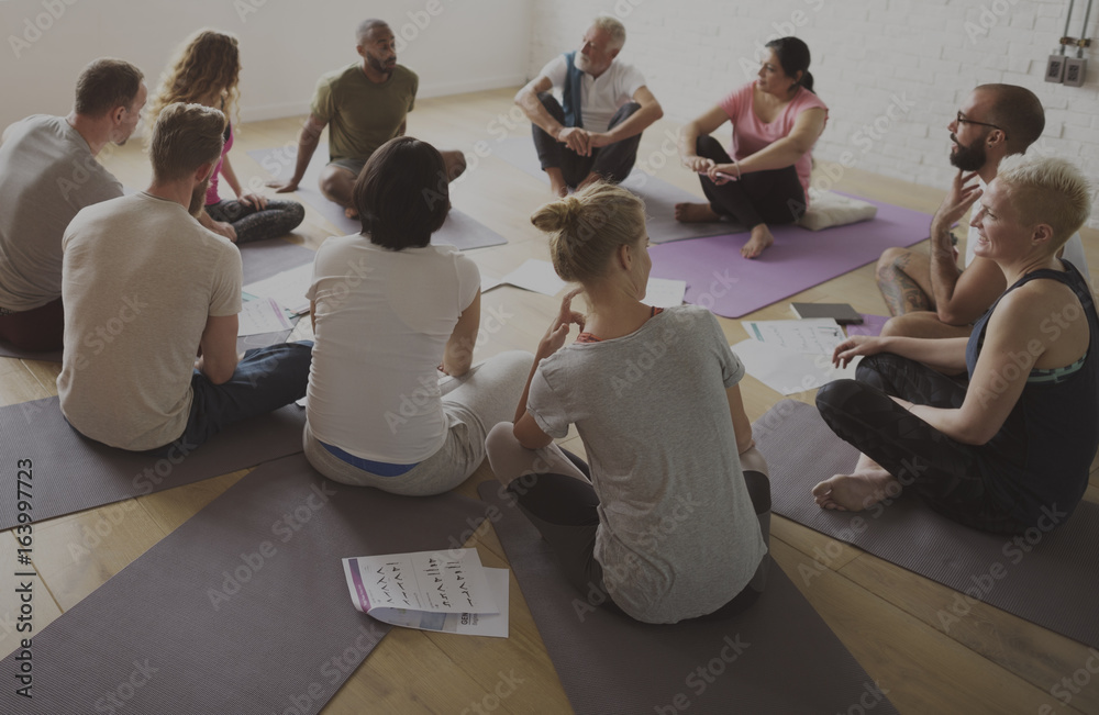 Diversity People Exercise Class Relax Concept