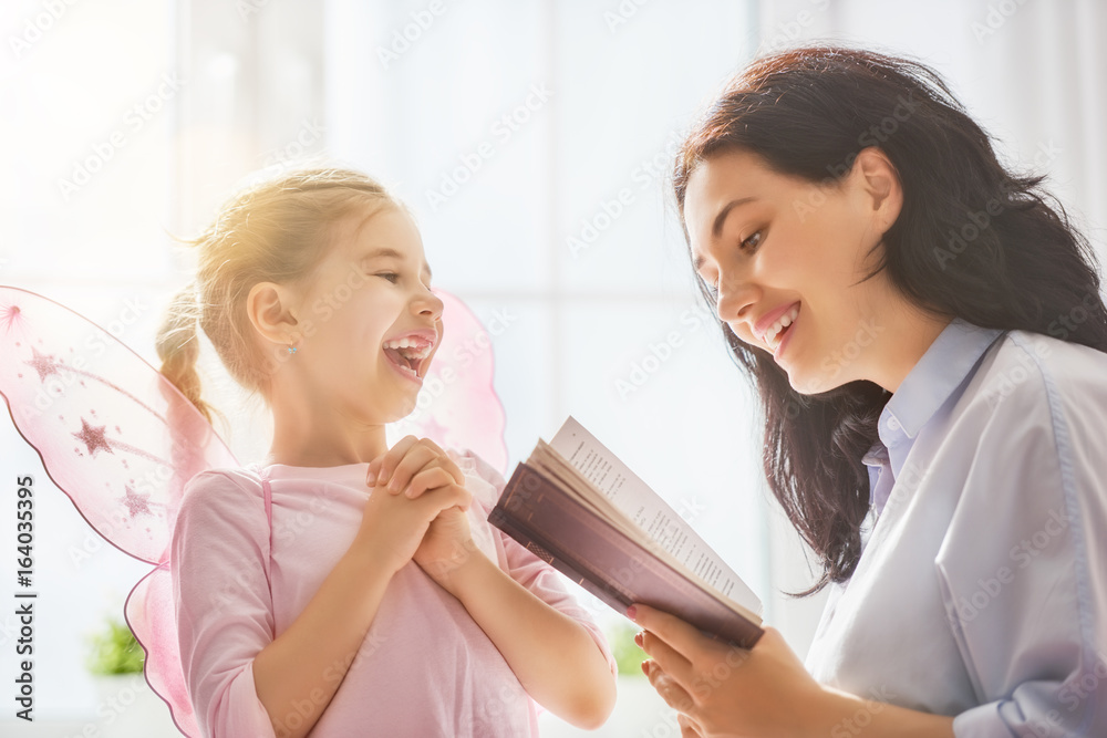 mother reading a book