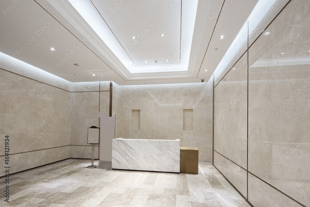 interior of modern reception desk