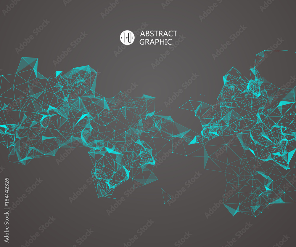 Abstract graphic consisting of points, lines and connection, Internet technology.