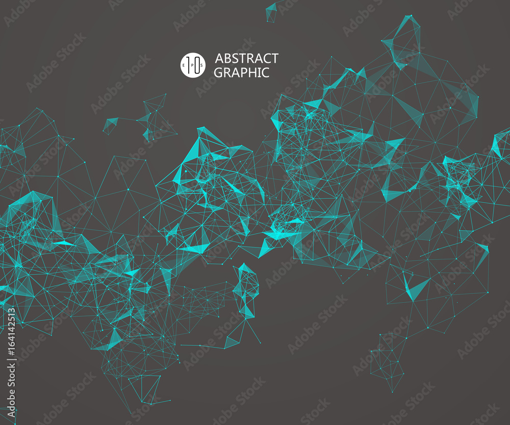 由点、线和连接组成的抽象图形，互联网技术。